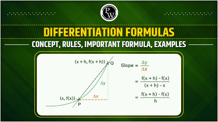 Differentiation Formulas - Concept, Rules, Important Formula, Examples