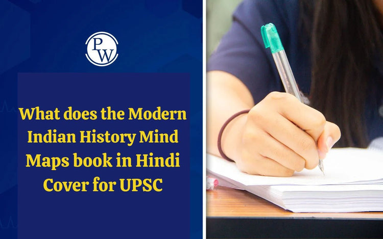 What does the Modern Indian History Mind Maps book in Hindi Cover for UPSC