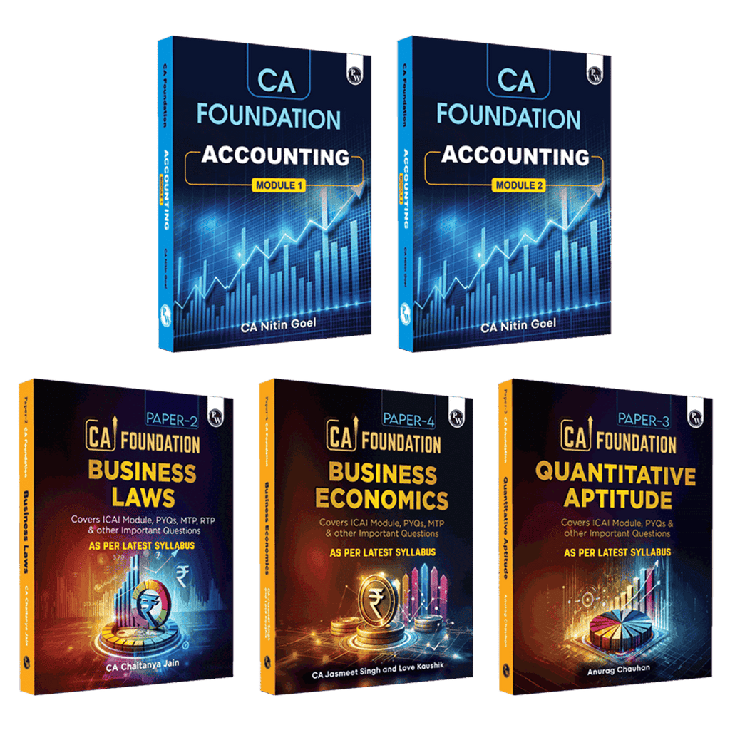 CA Foundation Accounting Vol 1 & 2- CA Nitin Goel, Business Law - CA Chaitanya Jain, Business Economics- Love Kaushik & CA Jasmeet Singh, Quantitative Aptitude- Anurag Chauhan Combo Set of 5 Books For 2026 Exams
