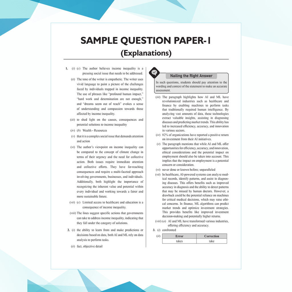 CBSE 15 Sample Question Papers Class 10 English for 2025 Exam | Competency-Based Learning | PYQ 2024 with Topper's Explanations, CBSE SQP & CBSE Practice Questions
