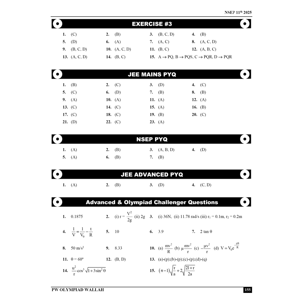 Olympiad Wallah NSEP Class 11 Advanced Physics For JEE & Olympiad 2025 | Detailed Explanations | Problems for Analytical Skills | Ideal For NSEP & Olympiad, INPhO & IPhO