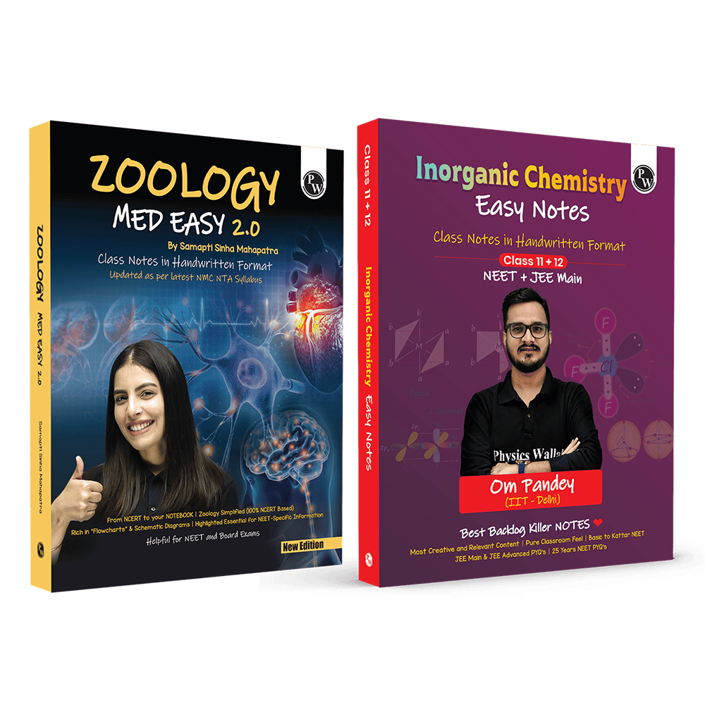 Zoology Med Easy 2.0 By Samapti Sinha Ma’am and Easy Handwritten Notes Inorganic Chemistry By Om Pandey Combo Set of 2 Books For NEET and Board Exams 2025-26