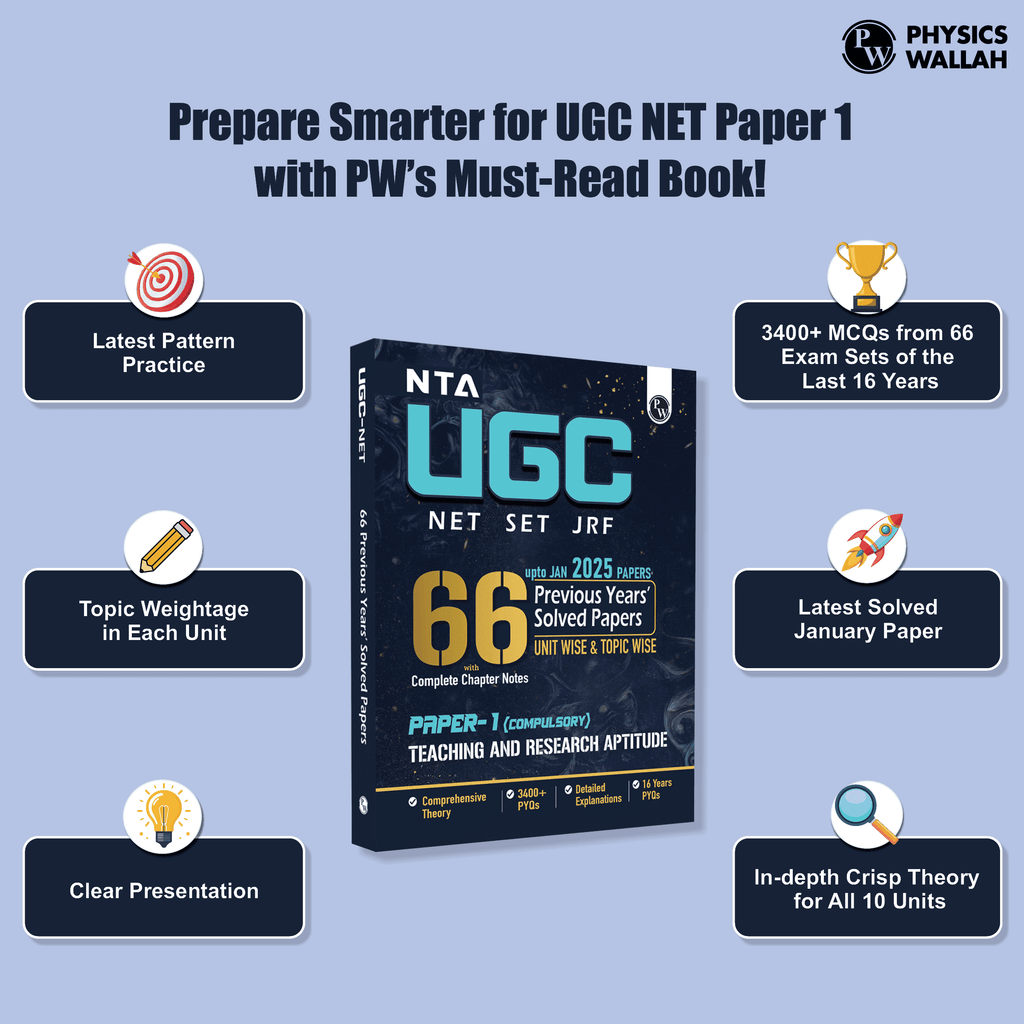 66 UGC NET Paper 1 Previous Year Solved Papers with Complete Chapter Notes I Unitwise and Topicwise | 16 Years PYQs upto January 2025 I NET, JRF, SET