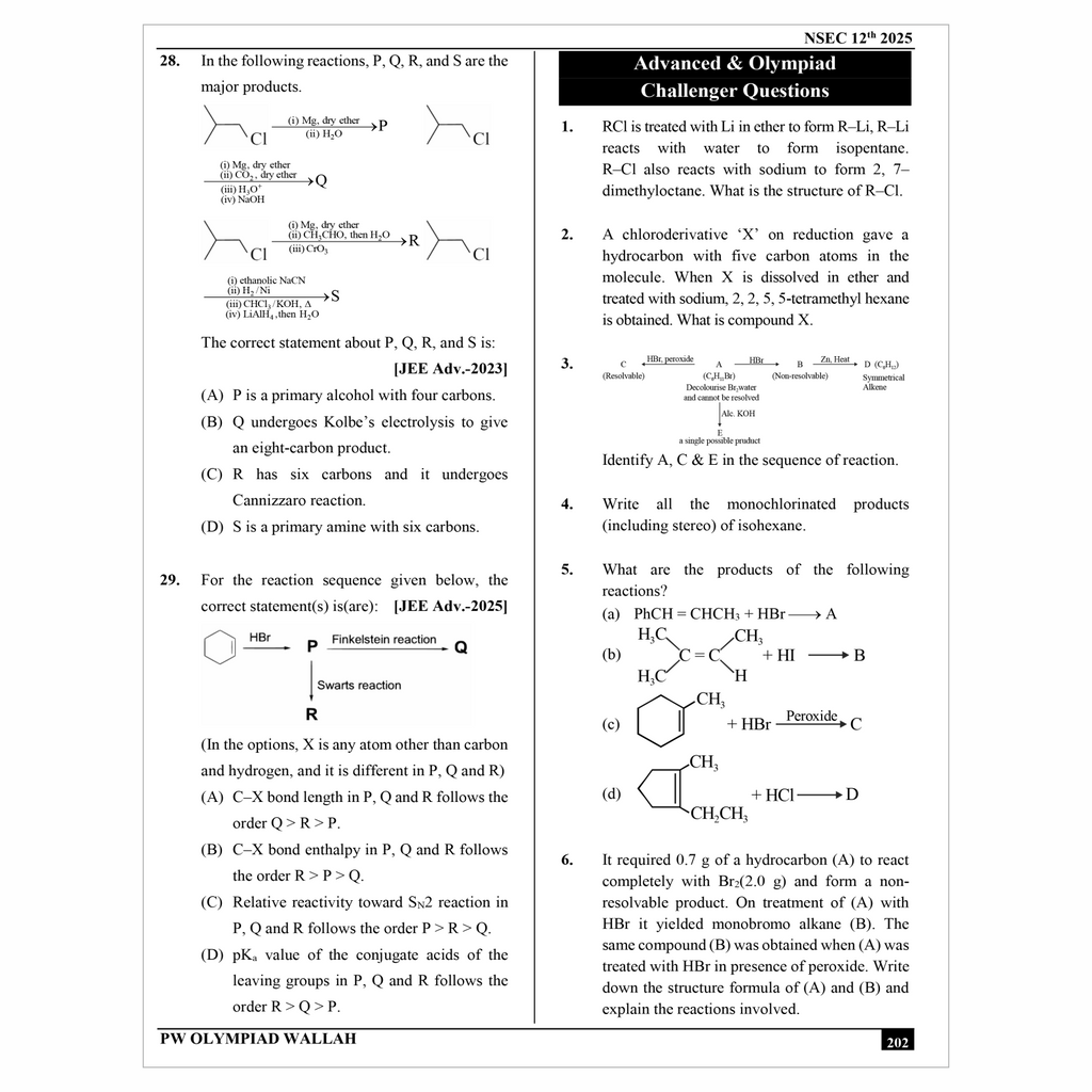 Olympiad Wallah NSEC Class 12 Advanced Chemistry (Part 2) For JEE & Olympiad 2025 | Problems For Analytical Skills | Ideal For NSEP INPhO & IPhO