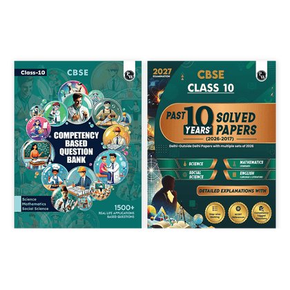 CBSE Class 10 PYQs Last 10 Years and Competency Based Questions Book (Set of 2) For 2027 Board Exams | Delhi & Outside Delhi with Multiple Sets of 2026 | 1500+ Real Life Applications Based Questions