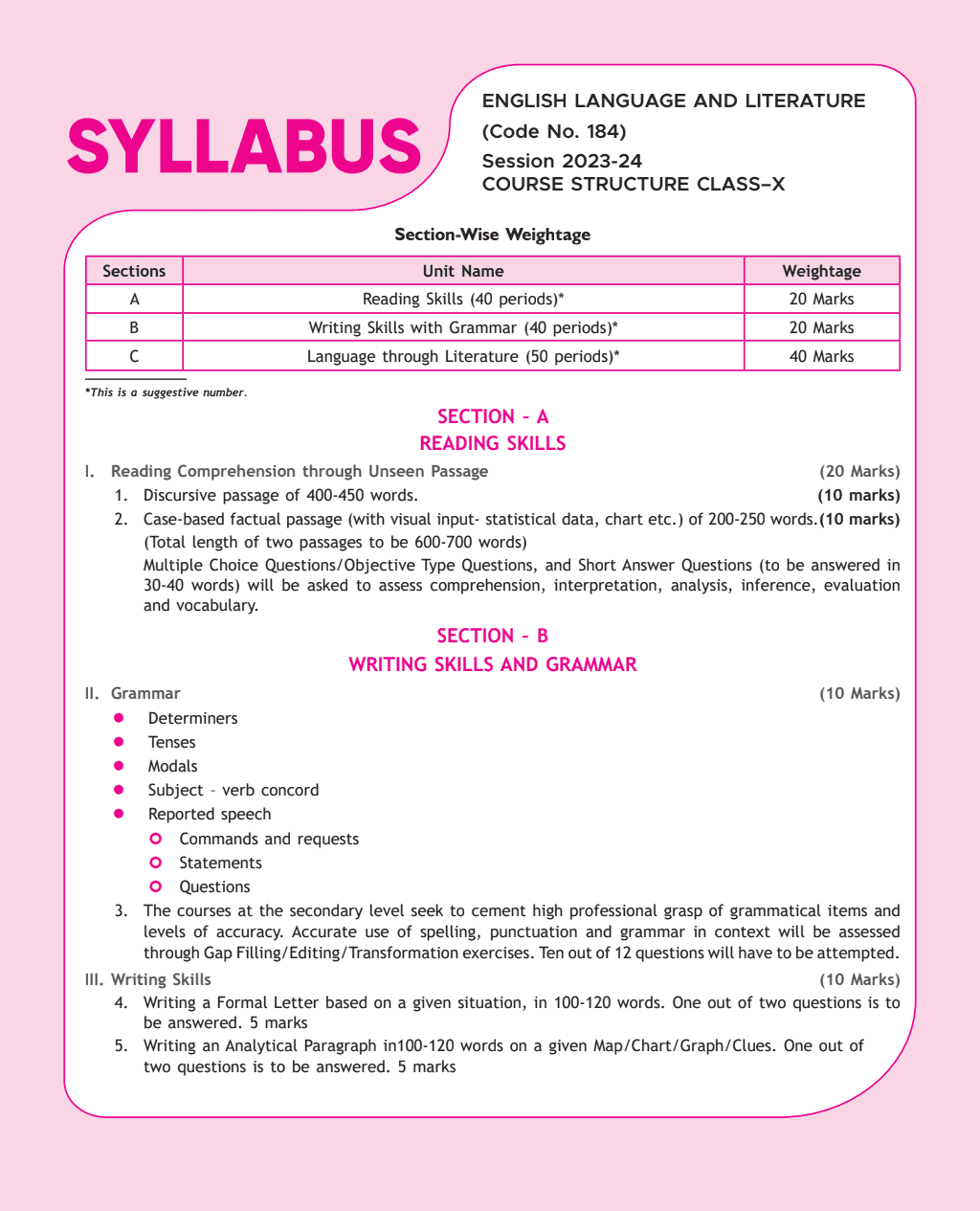CBSE 15 Sample Question Papers Class 10 English for 2024 exam | PYQ 2023 Paper with Topper's Explanations, CBSE SQP & CBSE Additional Practice Questions with Marking Scheme | Cheat Sheets