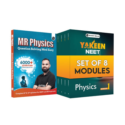 MR Physics Questions Solving Med Easy and Yakeen For NEET Droppers Physics Modules with Solutions Combo Set of 9 Books l Chapterwise and Topicwise 6000+ Practice Questions