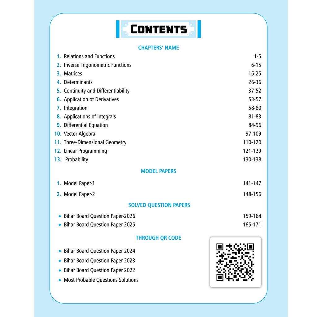 Bihar Board Class 12 Question Bank Mathematics JEET Guess Papers & Question Bank By Amogh Sarkar For 2026-27 Exam | Chapterwise Mind Maps & Previous 10 Years Questions, Model Papers with OMR