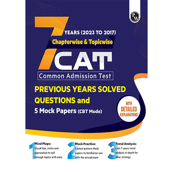 CAT 7 Years Chapterwise & Topicwise Previous Years Solved Questions (2017-2023) and 5 Mock Papers (CBT Mode)