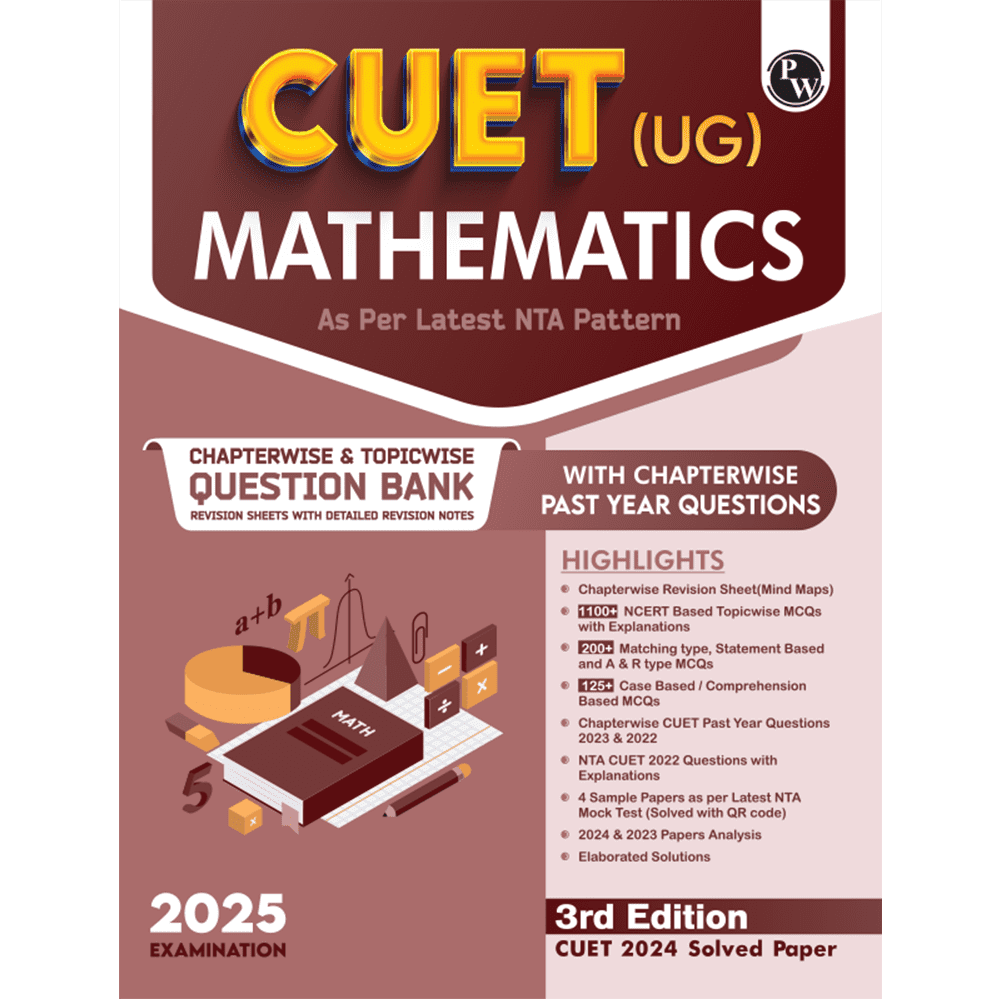 CUET (UG) Mathematics 2025 Chapterwise & Topicwise Question Bank with Past Year Questions (PYQs upto 2024) and Mock Tests l Chapterwise Revision Sheets