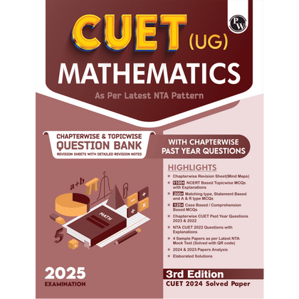 CUET (UG) Mathematics 2025 Chapterwise & Topicwise Question Bank with Past Year Questions (PYQs upto 2024) and Mock Tests l Chapterwise Revision Sheets