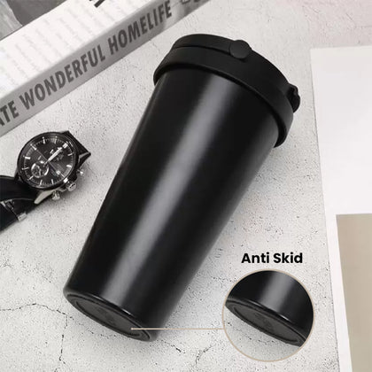 Insulated Coffee Tumbler |  450 ml | Black | Stainless Steel