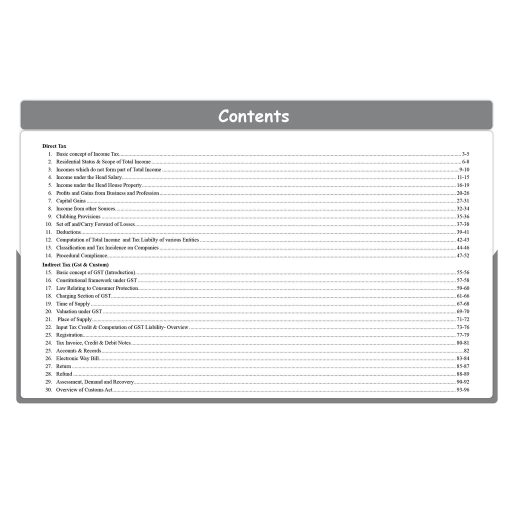 CS Executive Chart Books Quick Revision Guide Tax Laws and Practice (Module 2)