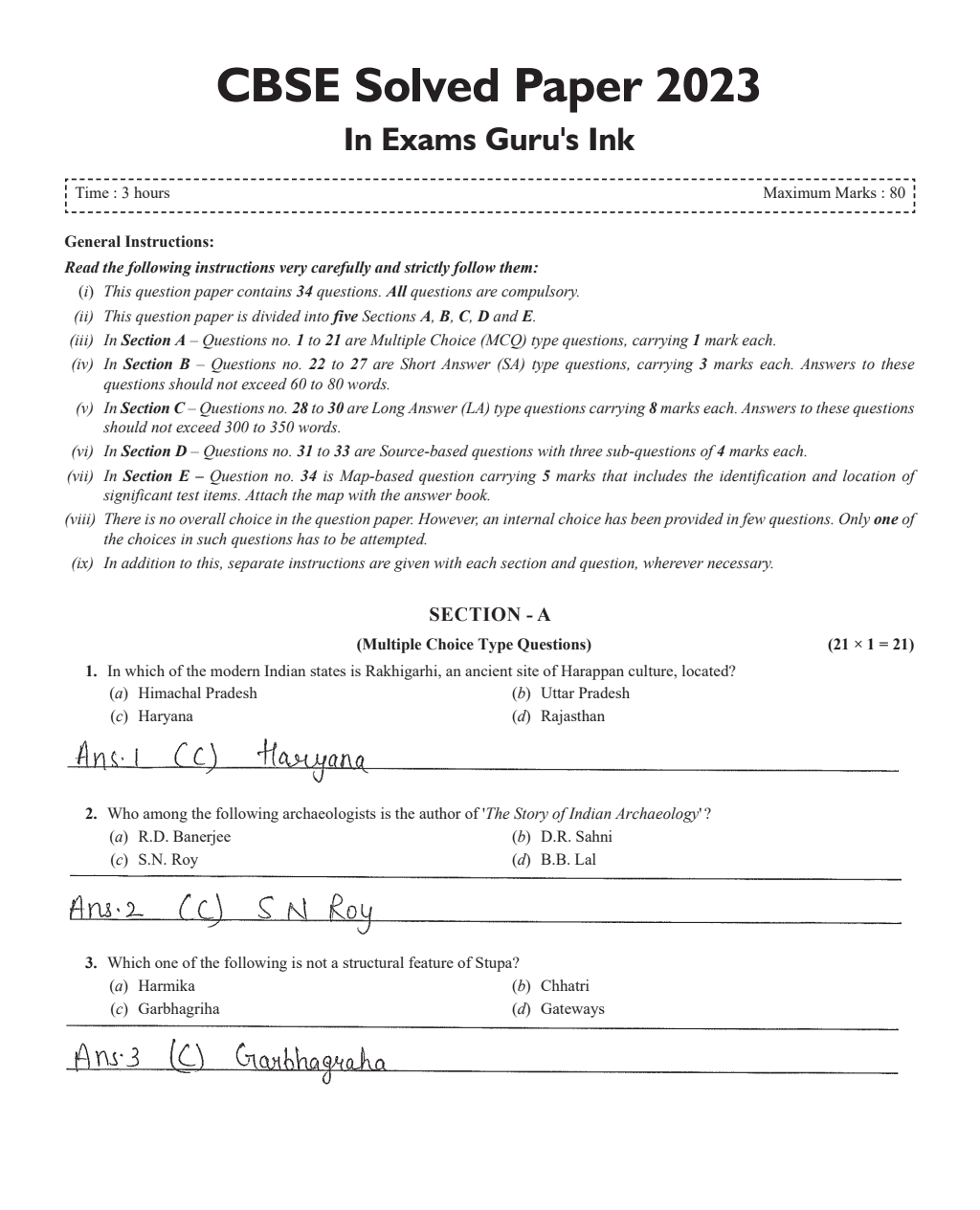 CBSE 11 Sample Question Papers Class 12 History for 2024 Exam (Mock Test Paper) Adhering to Competency - Based Learning | Embedded Videos and Cheat Sheet for Revision | PYQ 2023 Solved Paper