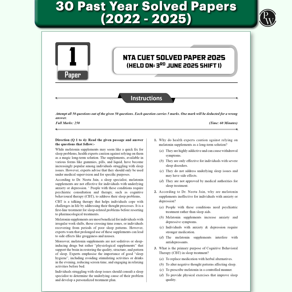 NTA CUET (UG) General Aptitude Test & English Language 40 Past Years Solved Papers (2025-2022) & Mock Tests For Exam 2026 | 2200+ MCQs with Free Online CBT