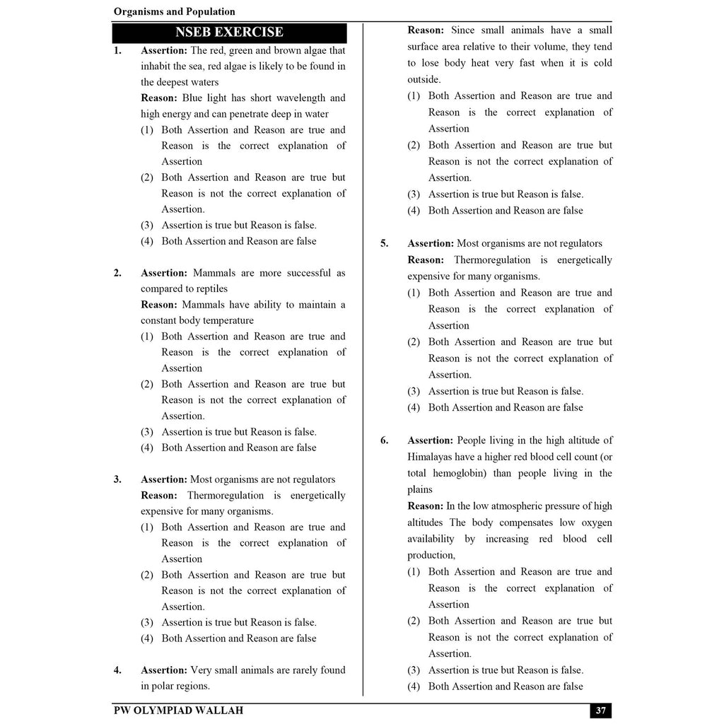 Olympiad Wallah NSEB Class 12 Advanced Biology (Part 2) For 2026 | For NEET, INBO & IBO Exam | Expert Crafted Content | PYQ, Practice Questions, Detailed Solutions
