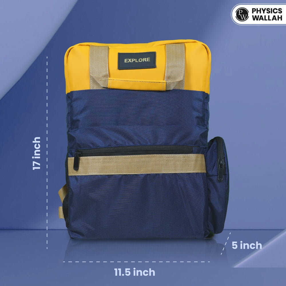 StudentPro Blue and yellow Double tone | Eco-Friendly Water Resistant Bag with Rain Proof Zippers | Designed for Coaching, School & College  Backpack