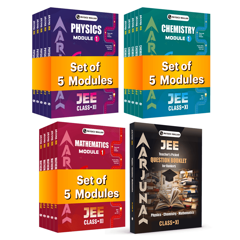 PW Arjuna For JEE Main & Advanced Class 11 Physics, Chemistry, Mathematics Modules and Question Booklet with Solutions Combo Set of 16 Books (2026 Edition).