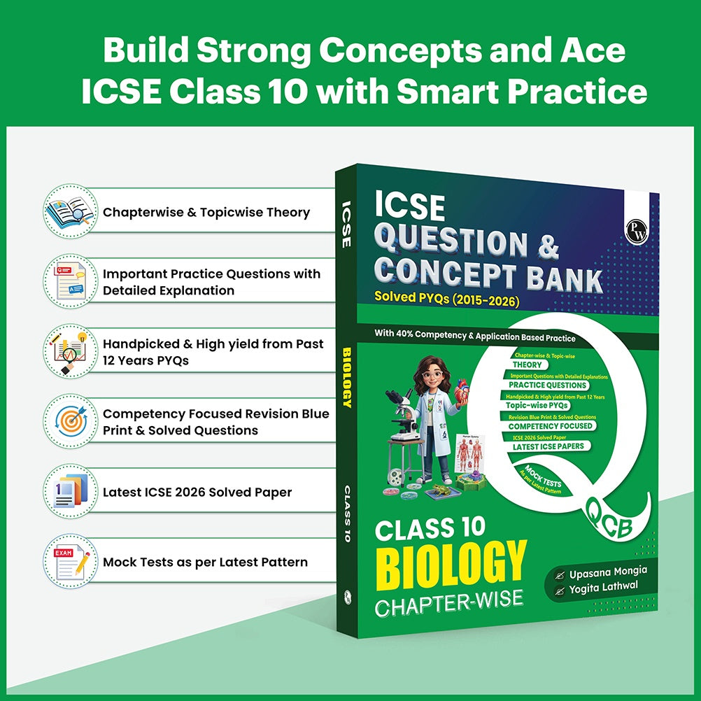 Class 10 ICSE Question & Concept Bank Biology 2027 Chapterwise & Topicwise By Upasana Mam & Yogita Mam | Solved PYQs | 40% Competency & Application Based Practice Questions