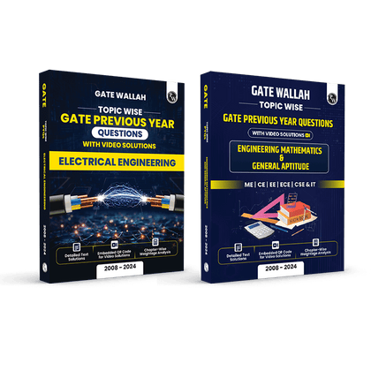 GATEWALLAH Topicwise Previous Years Solved Questions with Video Solutions Electrical Engineering and Engineering Mathematics & General Aptitude Combo Set of 2 Books For 2025 Exams