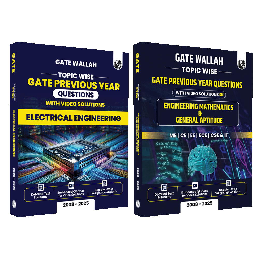 GATEWALLAH Electrical Engineering and Engineering Mathematics & General Aptitude Combo Set of 2 Books Topicwise Previous Years Solved Questions with Video Solutions For 2026 Exams
