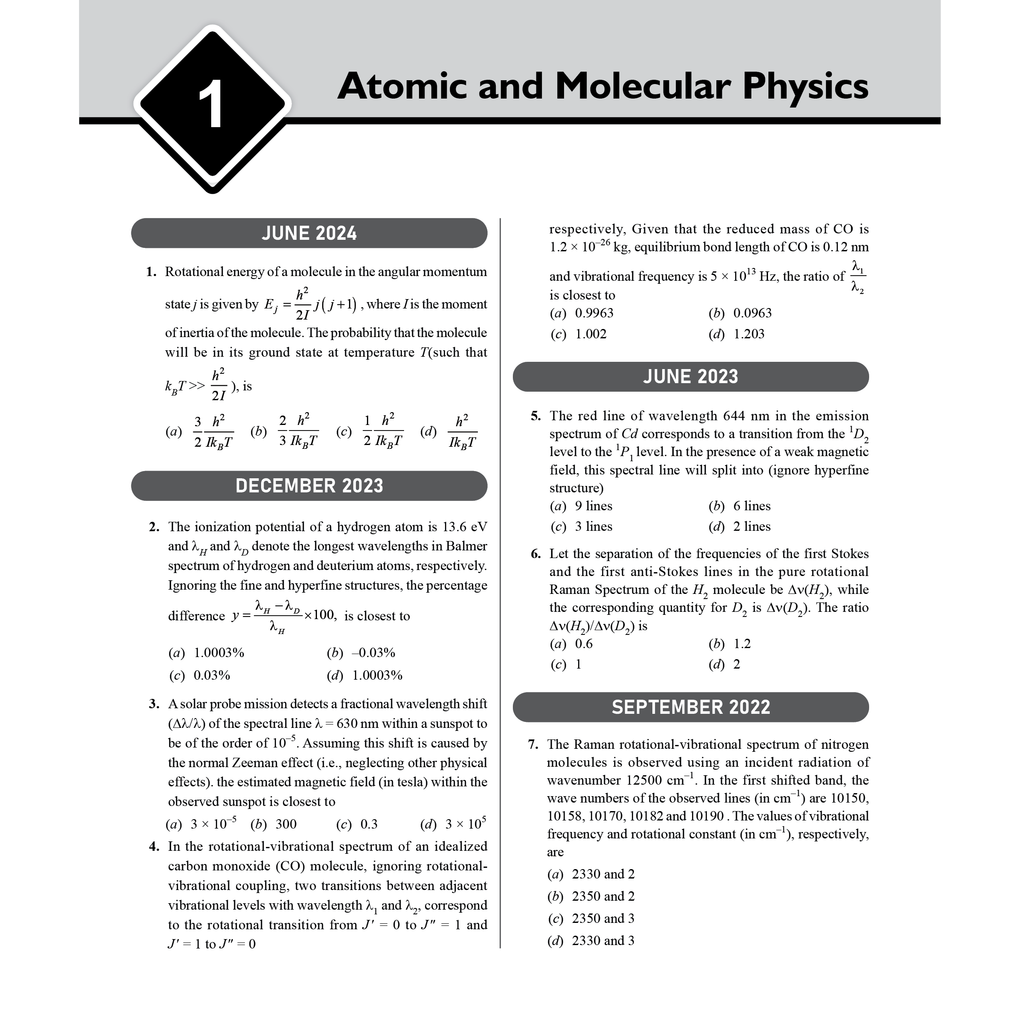CSIR - NET Recap Physical Sciences Chapterwise & Yearwise Previous Years Solved Papers (2025-2015) PYQ Latest December 2024 Paper Covered l TIFR, JEST, GATE and IIT JAM Exams