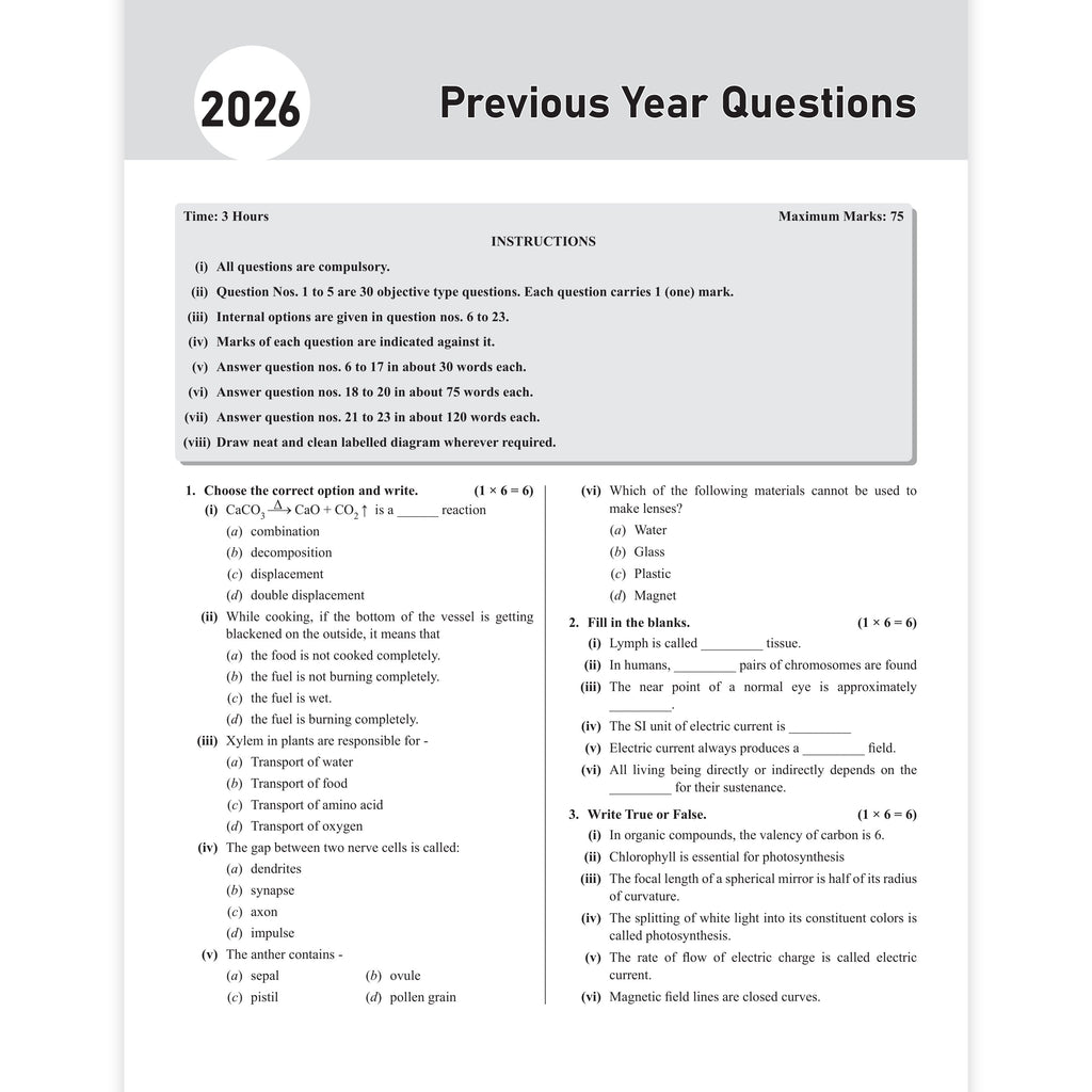 PW Class 10 MP Board Past 5 Years Solved Papers (2026-2022) For 2027 Exam Pattern (English Medium) | Science, Mathematics, English, Social Science, Sanskrit, Hindi
