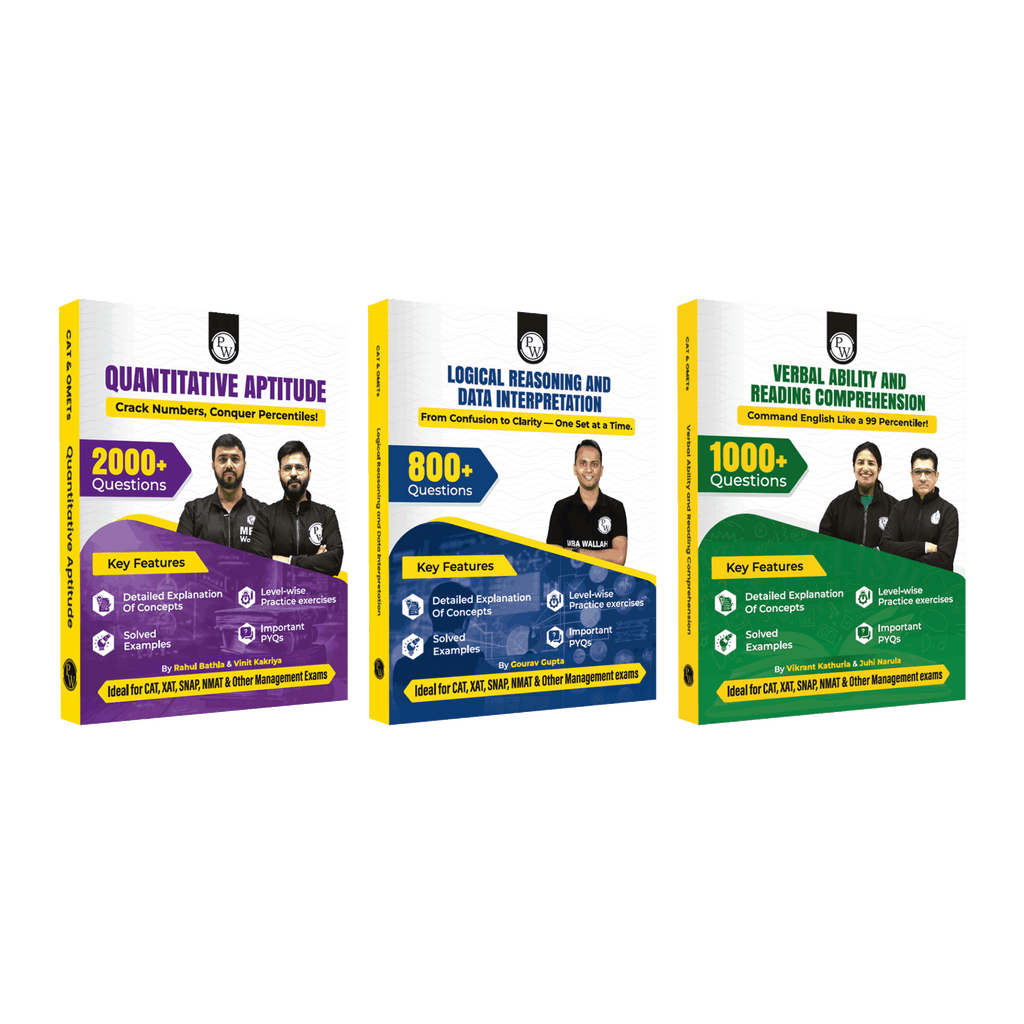 PW MBAWALLAH Quantitative Aptitude, Verbal Ability & Reading Comprehension, Logical Reasoning & Data Interpretation Combo Set of 3 Books | Ideal For CAT & OMETs