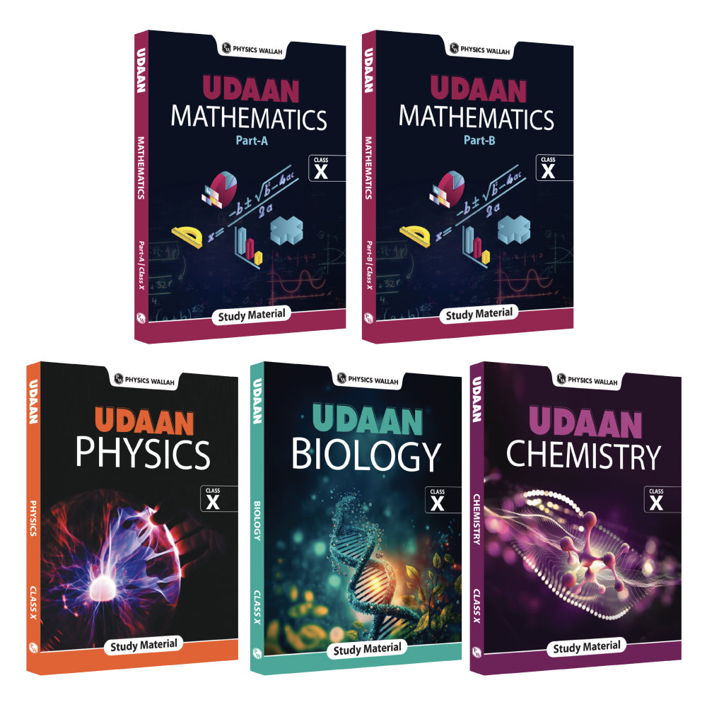 UDAAN for Class 10th Physics, Chemistry, Mathematics Part A & B, Biology (2024 Edition) Combo Set of 5 Books