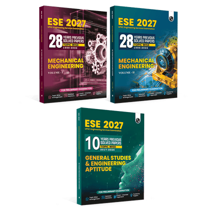 UPSC ESE 2027 Topicwise Previous Years Solved Questions Mechanical Engineering Preliminary Examination Volume 1 & 2 and General Studies & Engineering Aptitude Combo Set of 3 Books