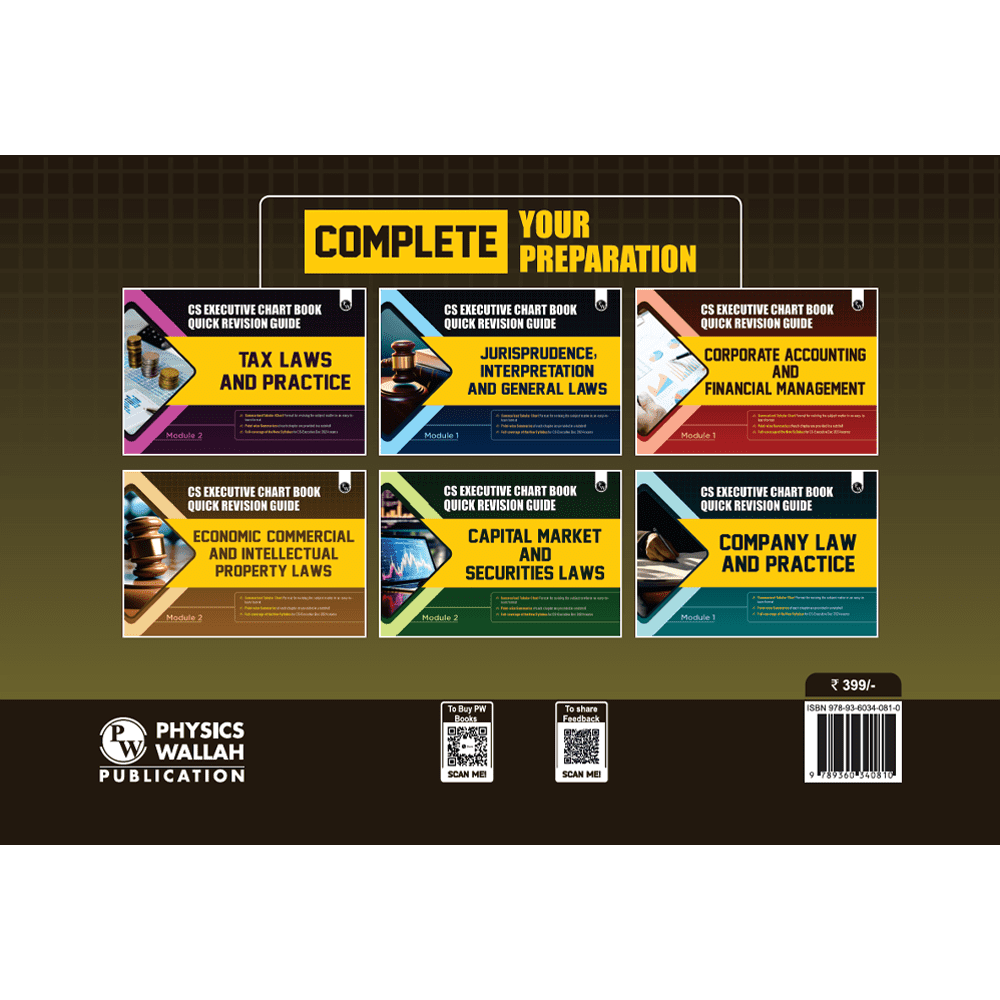 CS Executive Chart Books Quick Revision Guide Setting Up of Business, Industrial & Labour Laws (Module 1)