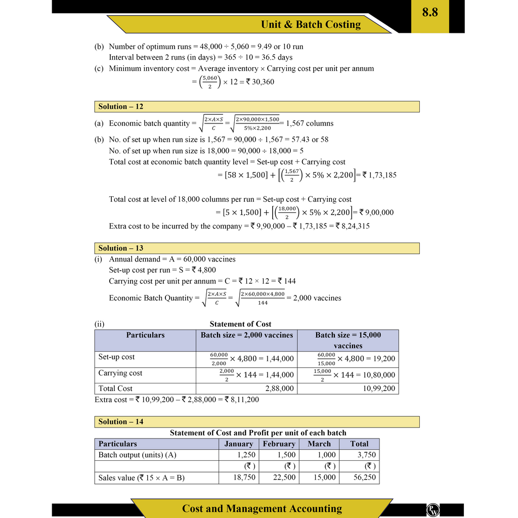 CA Intermediate Cost & Management Accounting Concept Book & Question Bank Combo Set of 2 Books By CA Sunil Keswani | ICAI Aligned Content, RTP/MTP Questions, PYQs, Detailed Solutions, Latest Syllabus For Jan 2027 Exams