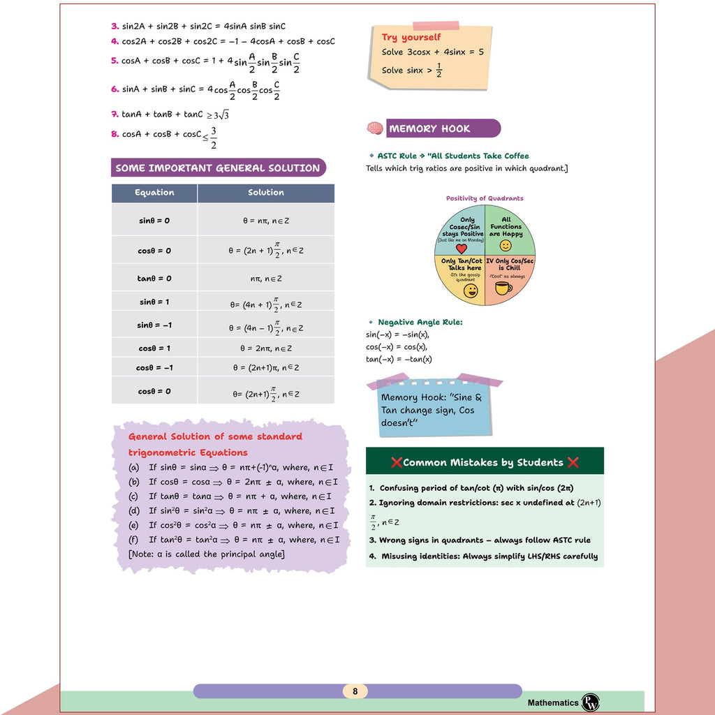 PW Maths Handbook For 2026-27 Exams | Highly Useful For JEE, CBSE Class 11-12 & Other Competitive Exams | Quick Revision Book | Important NCERT Lines