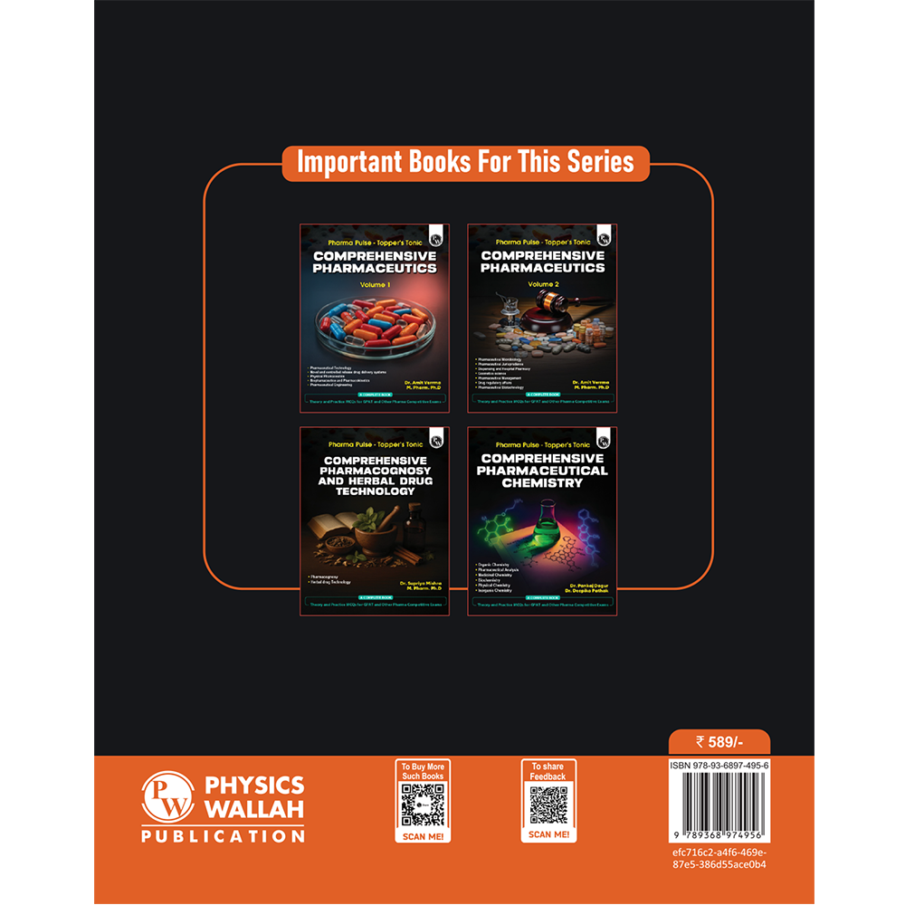 PW Pharma Pulse – Topper’s Tonic Comprehensive Pharmacology By Dr. Mukul Tambe & Dr. Supriya Mishra | Theory and Practice MCQs for GPAT and Other Pharma Competitive Exam