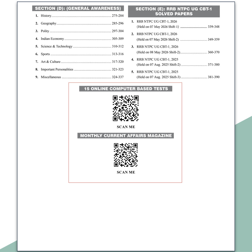 PW All in One RRB NTPC Undergraduate CBT-1 and 28 RRB NTPC PYQs (2022-2016) Combo Set of 2 Books For 2026-27 Exams l Chapterwise Theory, Short Tricks and Exercises l Past Year Papers (PYQs)