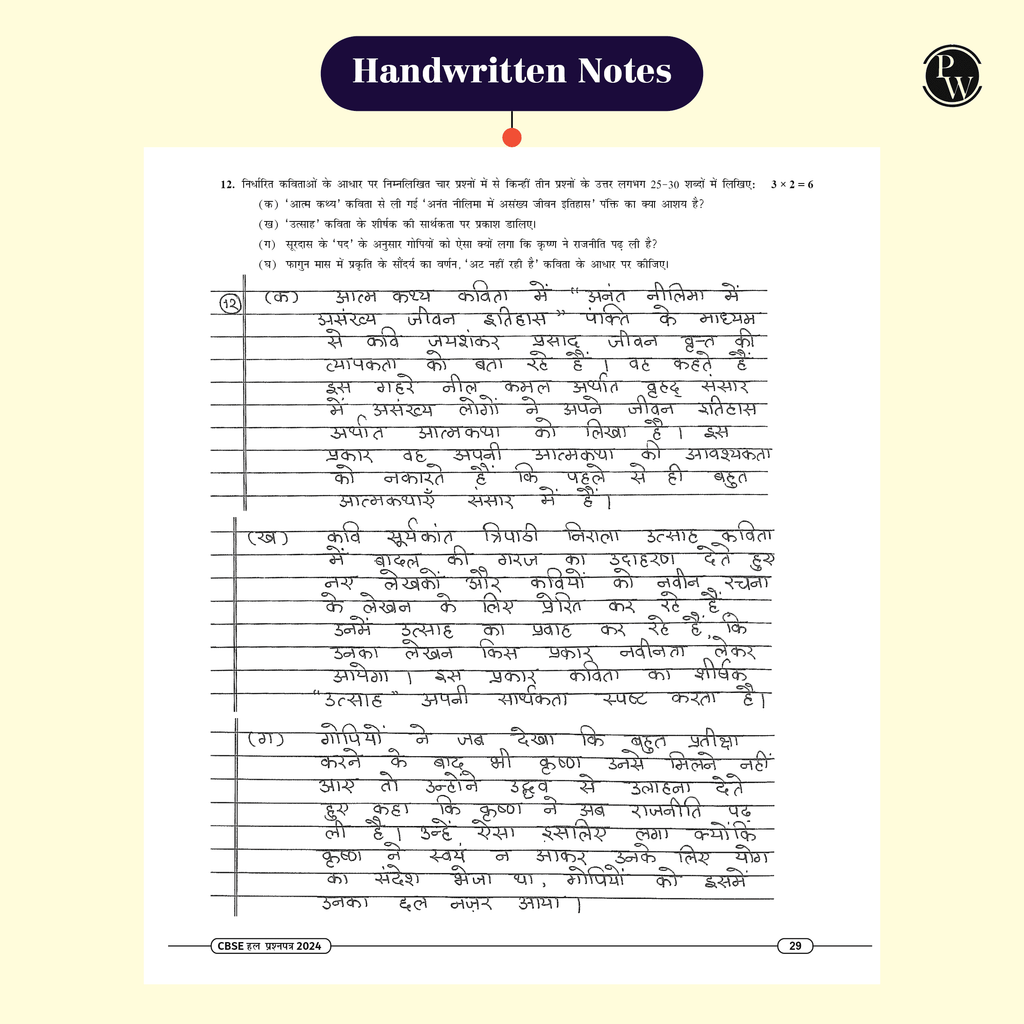 CBSE 15 New Pattern Sample Question Papers Class 10 Hindi - A For 2025 Exam with 50 Percent Competency Based Questions 100 Most Probable Questions