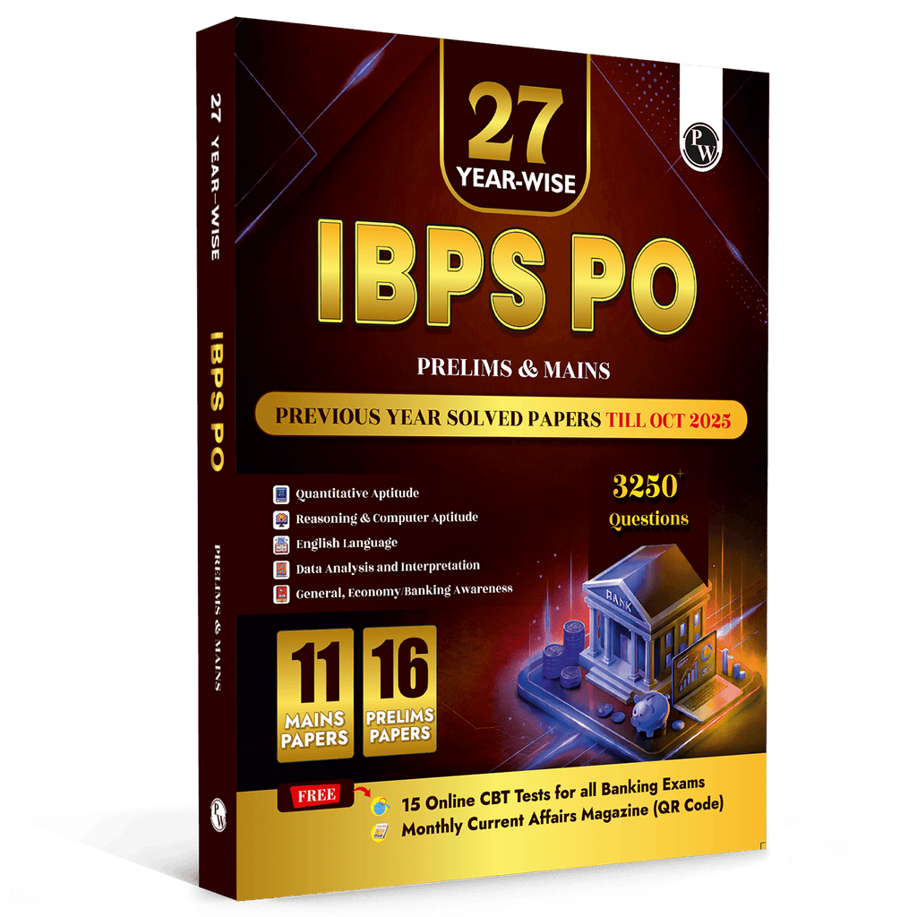 PW IBPS PO PYQ - 27 Year-wise Prelims & Mains Previous Year Solved Papers Till Oct 2025 with 15 Online CBT Tests for Exam 2026-27 | 3250 PYQs | English Edition