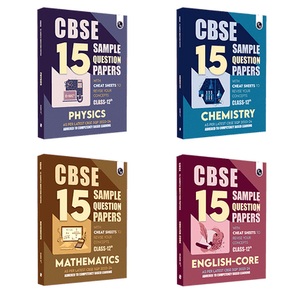CBSE 15 Sample Question Papers Class 12 Physics, Chemistry, Mathematics, English for 2024 Exam (Mock Test Paper) Adhering to Competency - Based Learning | Embedded Videos and Cheat Sheet for Revision | PYQ 2023 Solved Paper