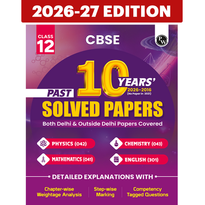 PW CBSE Class 12 PYQs PCME - Past 10 Years Solved Papers For 2027 Board Exams | Delhi & Outside Delhi Papers Covered | Physics, Chemistry, Maths, English