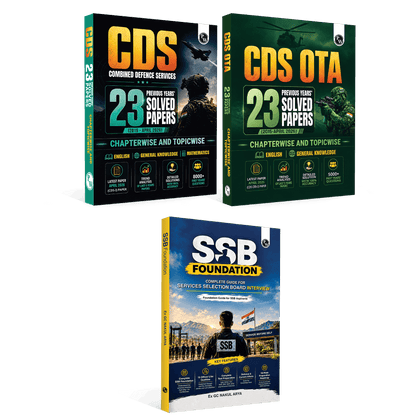 PW CDS & OTA PYQ Books - 23 Previous Year Solved Papers (Till April 2026) and SSB Foundation Complete Guide By Ex-GC Nakul Arya Sir Combo Set of 3 Books For 2027 Exam