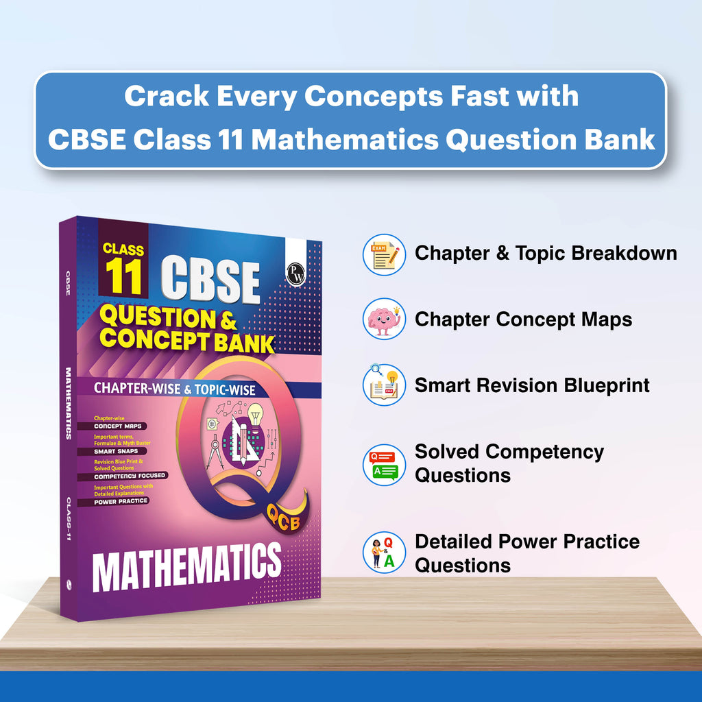 PW CBSE Class 11 Question & Concept Bank (QCB) Mathematics Chapter-wclass 11 maths question bankise and Topic-wise Solved Questions For 2027 Exams with Competency Based Question