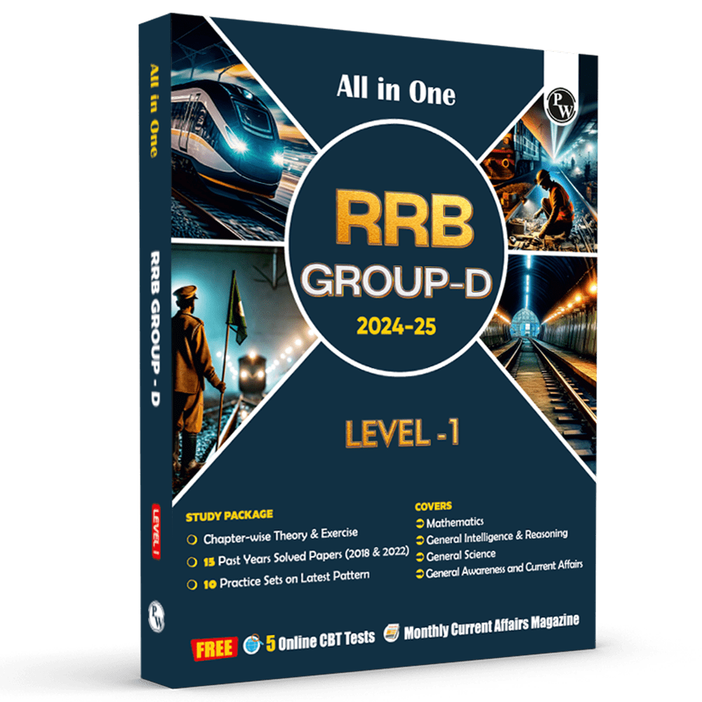 All in One RRB Group D Level-1 For 2024-25 Exam | Chapterwise Theory, Short Tricks and Exercises | 15 Previous Year Solved Papers (PYQs) 2018 & 2022 with 15 Practice Sets