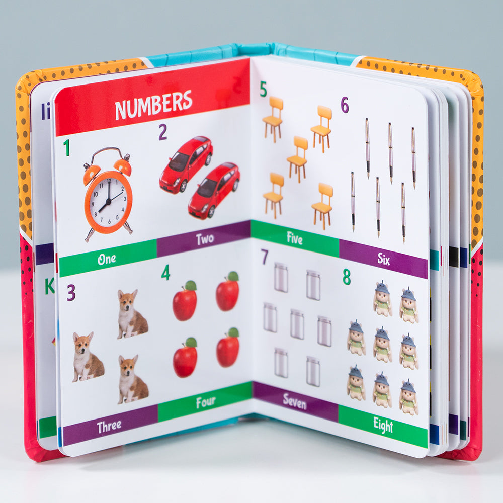 Kids First 4 in 1 Padded Board Book l Colors, Shapes, Alphabet, Numbers l Early Learning Picture Book for Children Ages 1, 2, 3, 4, 5 Years
