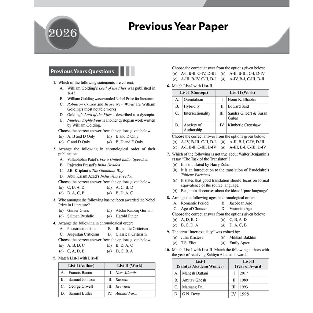 PW CUET PG English Literature PYQ 6 Years and  Concept Theory Book (2026-2021) | Ideal for JMI, BHU, DU, & Other Central & Universities