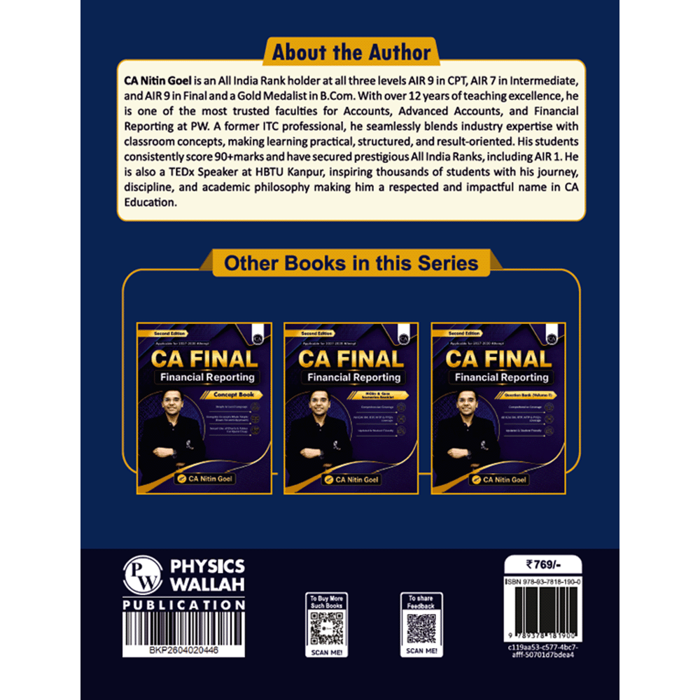 CA Final Financial Reporting Question Bank Volume 2 By CA Nitin Goel For May 2027 Exams | Detailed Coverage of Latest Syllabus, All ICAI SM, RTP, MTP & PYQs Covered