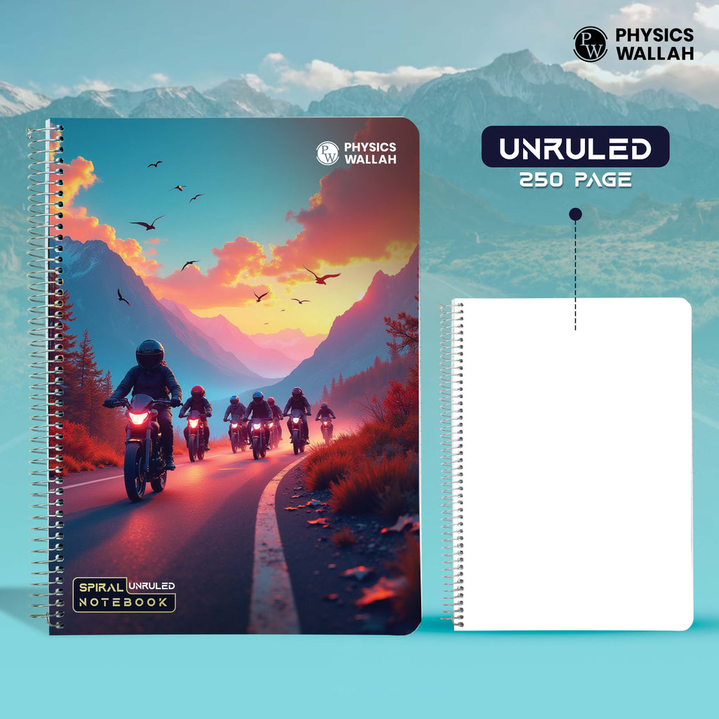 Single Subject Spiral Notebook Single | 250 Pages unruled | High-Quality Paper | Perfect for School, College & Exam Preparation