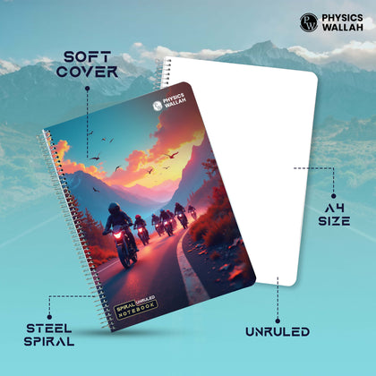 Single Subject Spiral Notebook Single | 250 Pages unruled | High-Quality Paper | Perfect for School, College & Exam Preparation