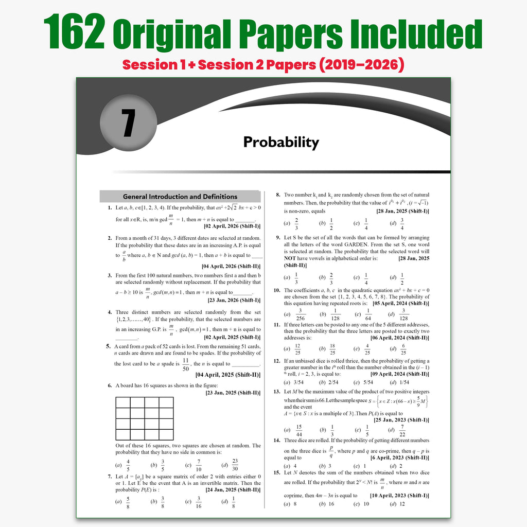 PW JEE Main 8 Years (2019 - 2026) PYQs Mathematics Chapterwise and Topicwise | All 162 Sets Previous Years Solved Papers For JEE Main 2027 Exams | Concentrate on Relevance
