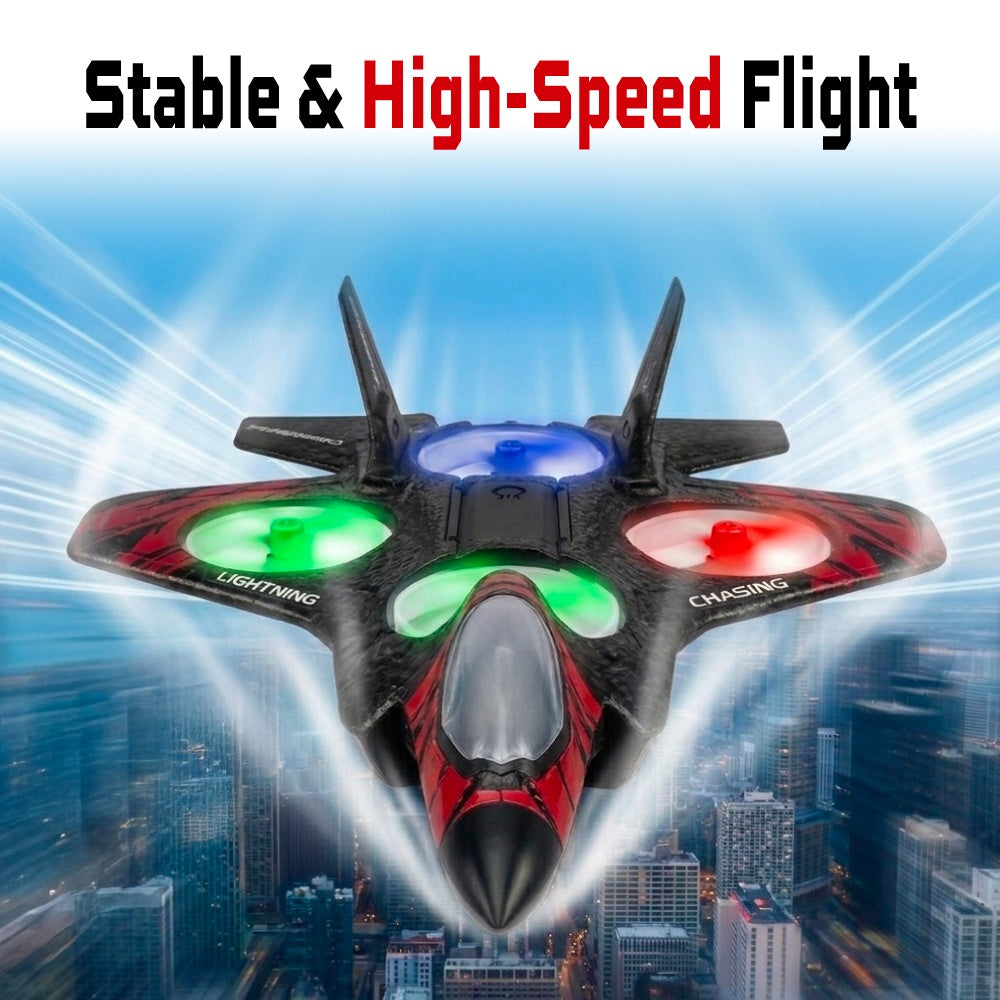 Remote Control RC Plane for Beginners, 360Â° Flip Hovering Stunt Fighter Jet Toy with Lights, Glider Combat Aircraft for Kids, Birthday/Return Gift for Boys & Girls