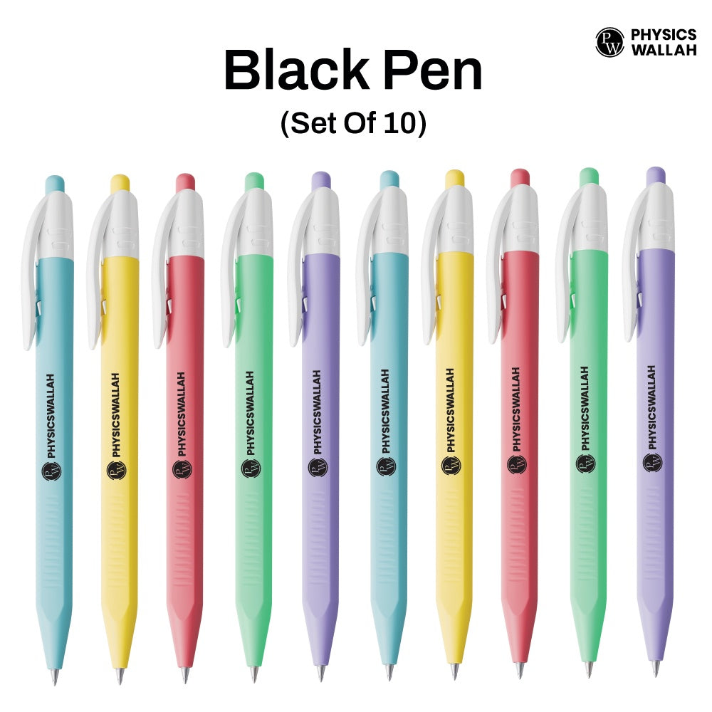 Multicolour Design clicker ball blue pen (Set of 10)
